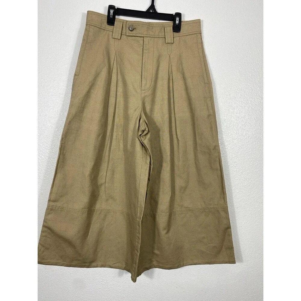 Banana Republic Explorer Culottes Pant Womens 6 Long Cargo Wide Leg Cotton Linen